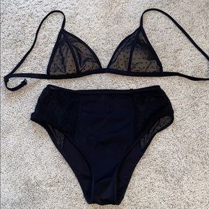 pacsun high waisted polka dot bikini